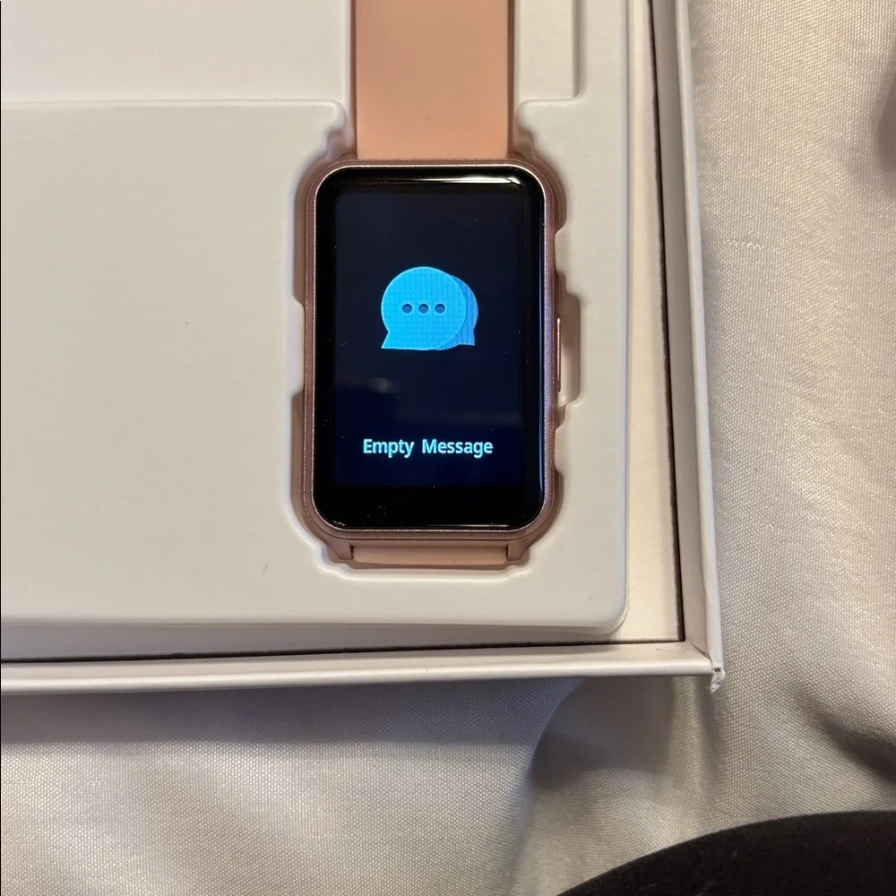 Smartwatch pink band. Fitness tracker